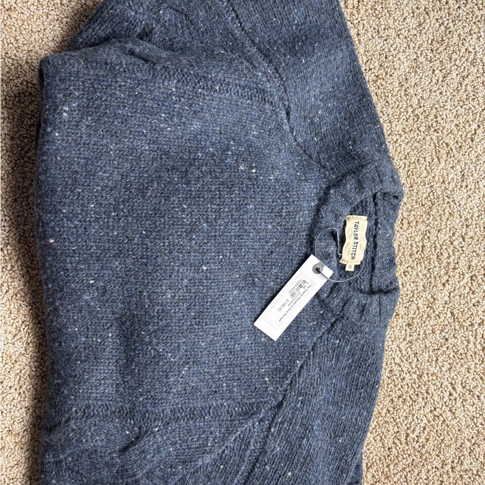 Taylor Stitch Men's Topside Sweater in Navy Donegal - Picture 3 of 4